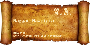 Magyar Maurícia névjegykártya